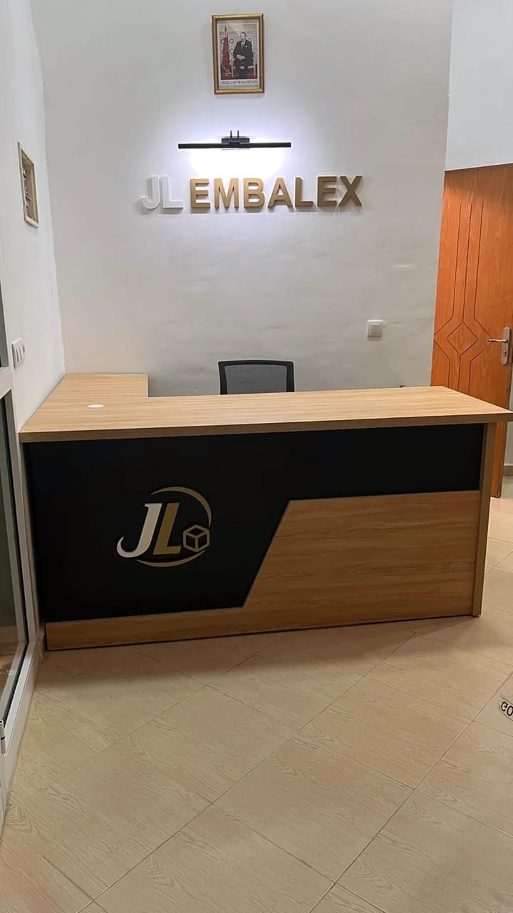 Finished custom office furniture piece ready for delivery